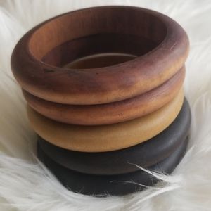 Wood bangle set